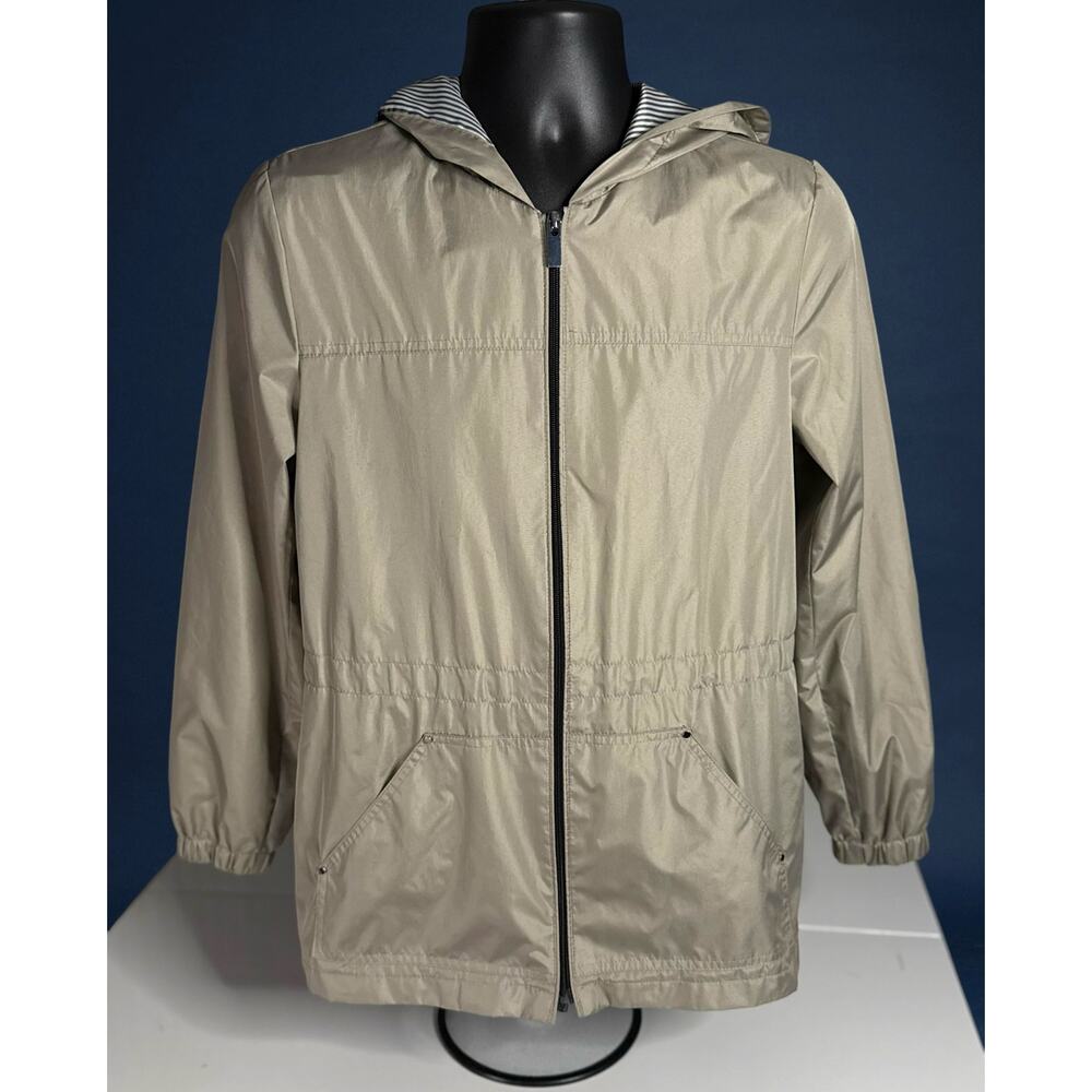 Laura Scott Women’s Hooded Windbreaker‎ Jacket – Beige – Size S/P - Full Zip